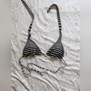 Striped triangle bikini top